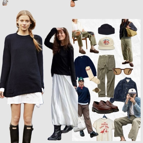 Jcrew vintage  Navy Crewneck - Picture 1 of 4